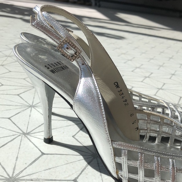 Stuart Weitzman Silver Heels - Picture 4 of 6